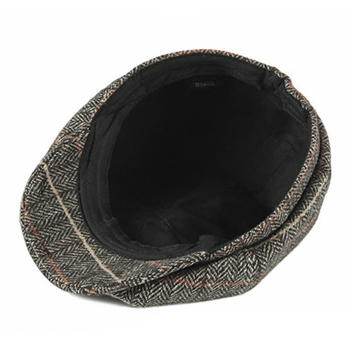 Casquette octogonale à carreaux britanniques pour chauffeur de taxi