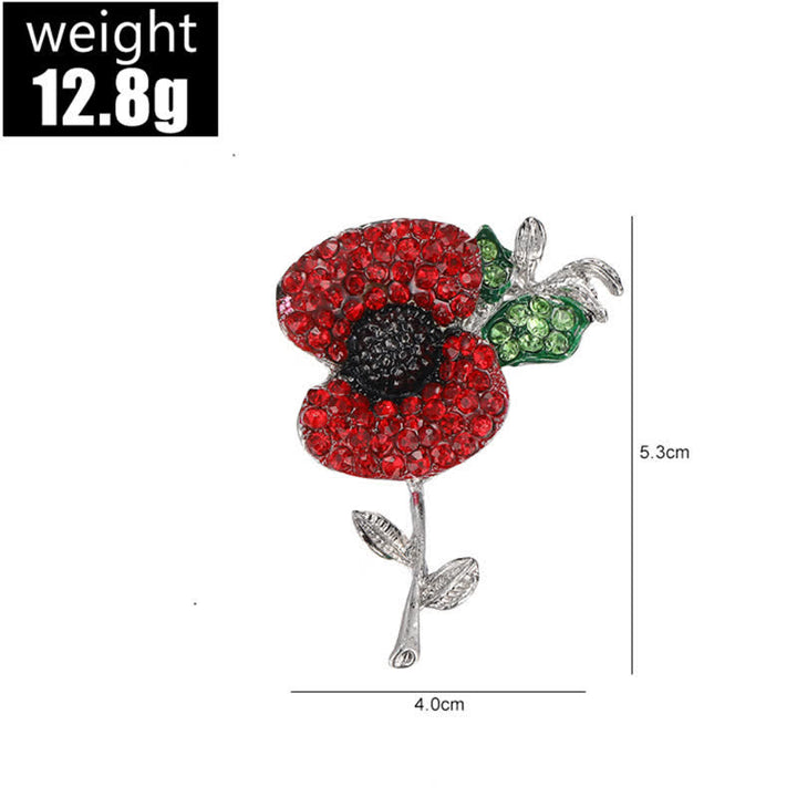 Broche pour femme en forme de coquelicot et de carthame