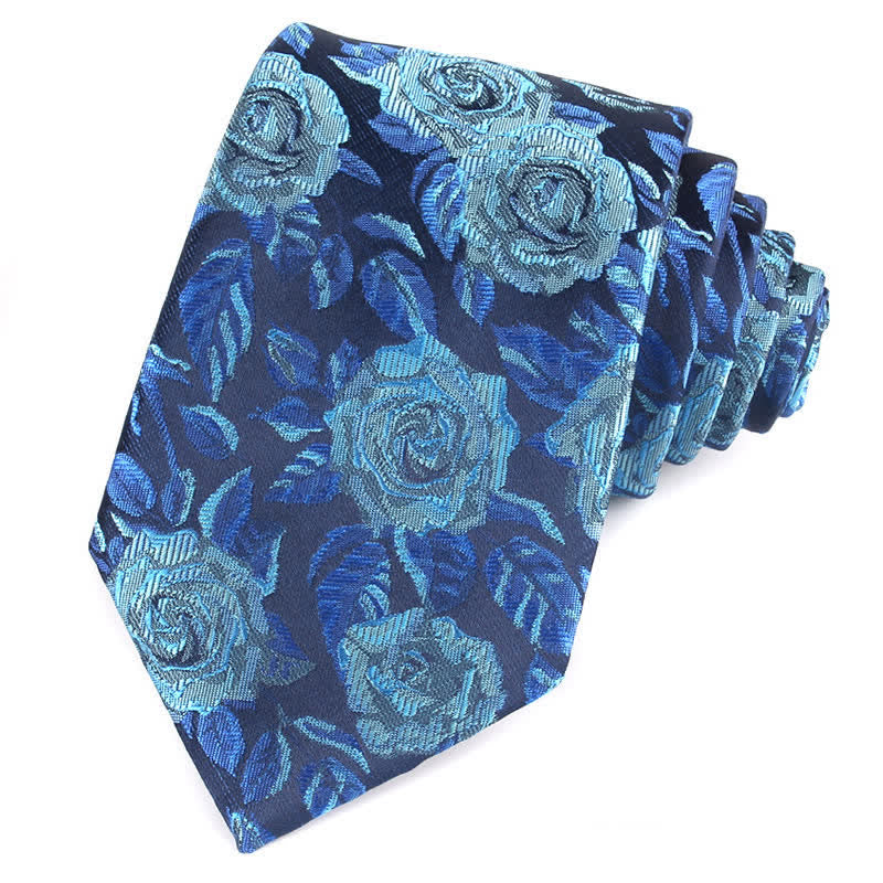Cravate élégante à feuilles de roses pour hommes