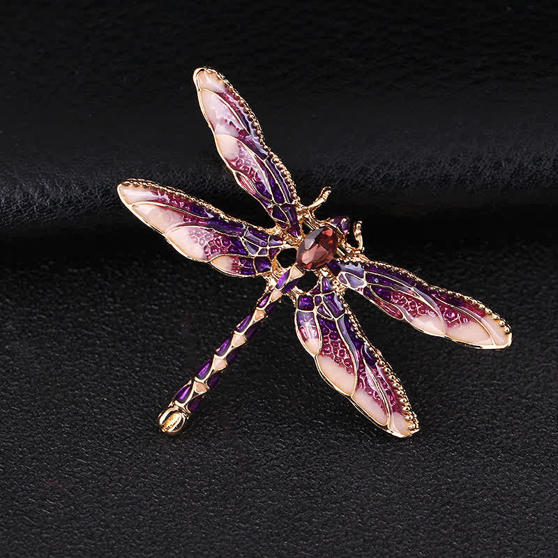 Jolie broche libellule en émail pour femme