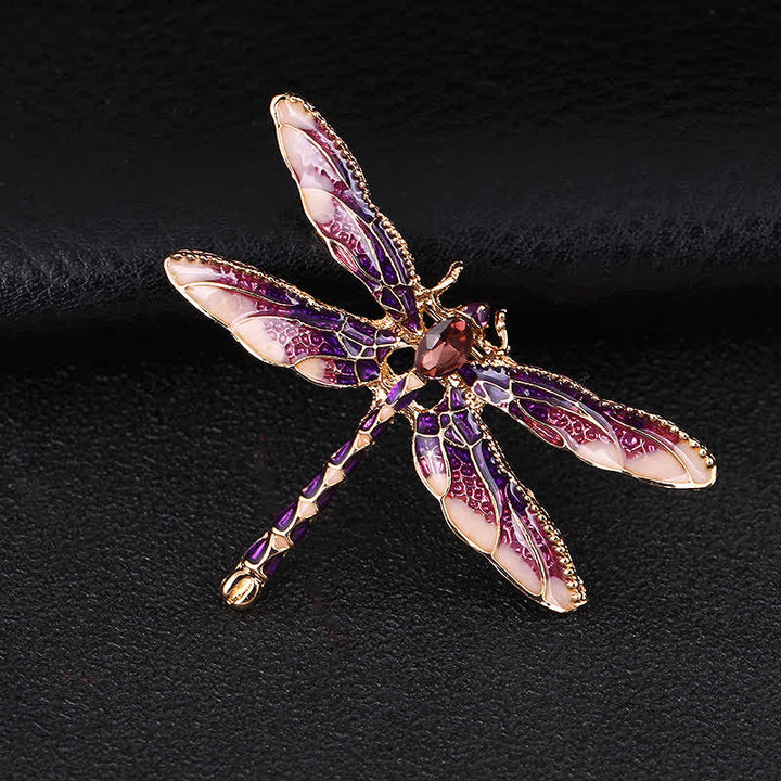 Jolie broche libellule en émail pour femme