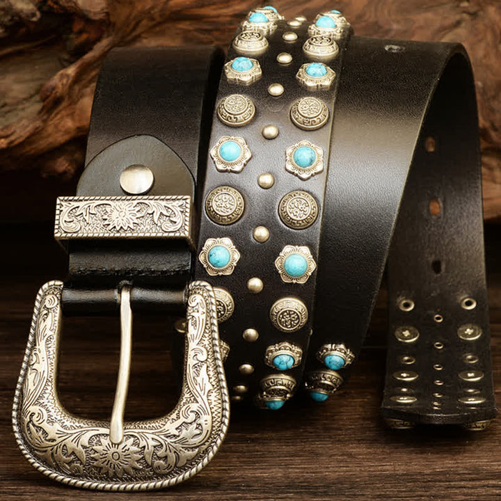 Ceinture unisexe luxueuse avec accents turquoise