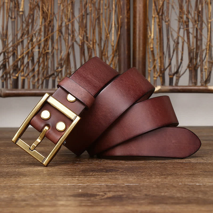 Ceinture en cuir robuste pour homme avec détails cloutés