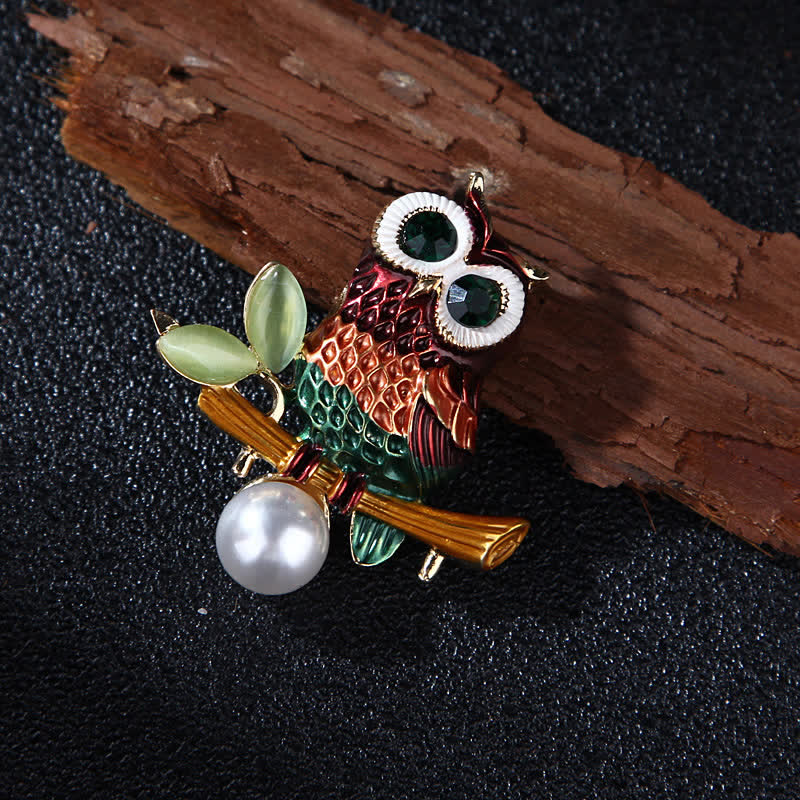 Jolie broche hibou colorée pour femme