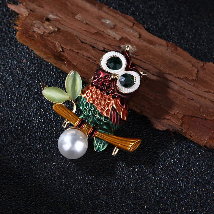 Jolie broche hibou colorée pour femme