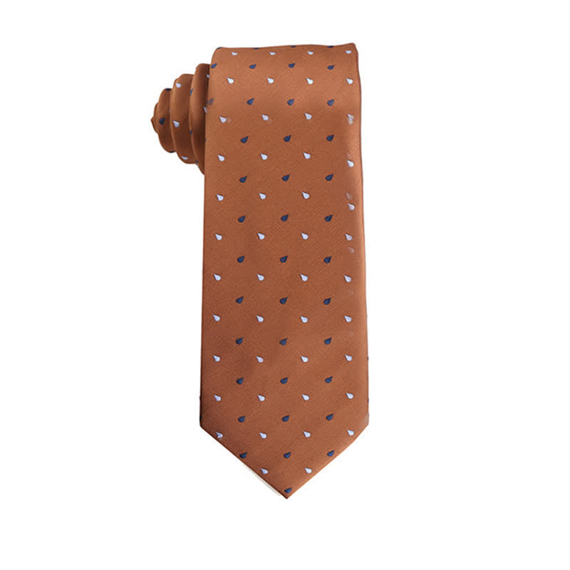 Cravate pour homme à micro-motifs de la série orange-rouge - Goutte d'eau - image 7