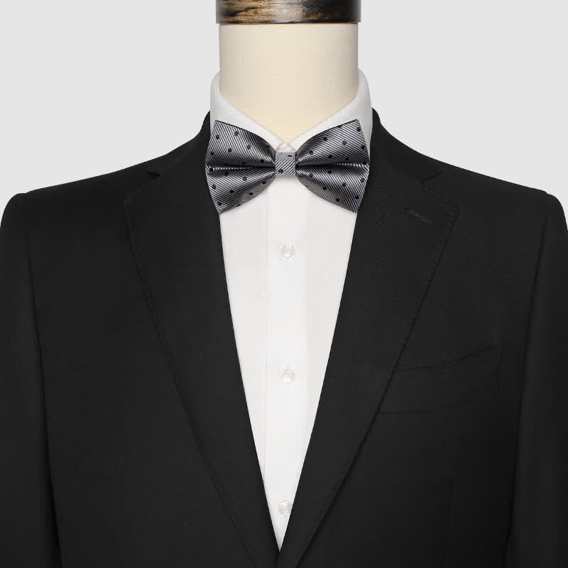 Nœud papillon classique à pois gris pour homme