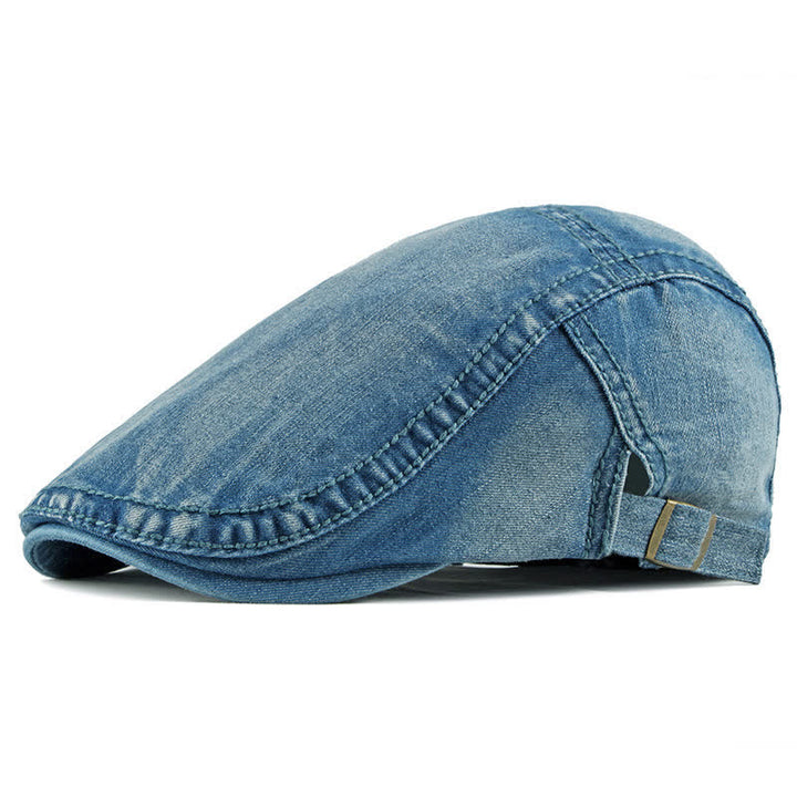 Casquette Béret Simple Jean Denim - Bleu moyen - Réglable (environ 21 5/8"-23 5/8") - image 3