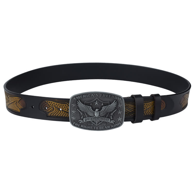 Ceinture en cuir rétro pour homme avec motif aigle America's Freedom