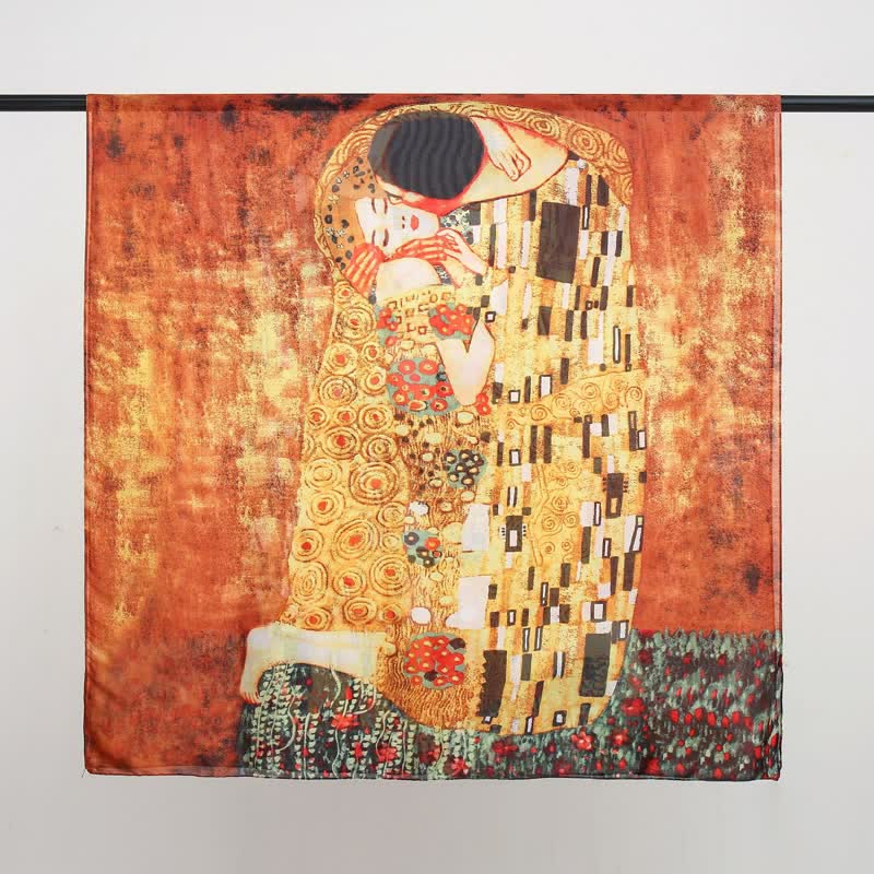 Écharpe fine à imprimé peinture à l'huile pour femme