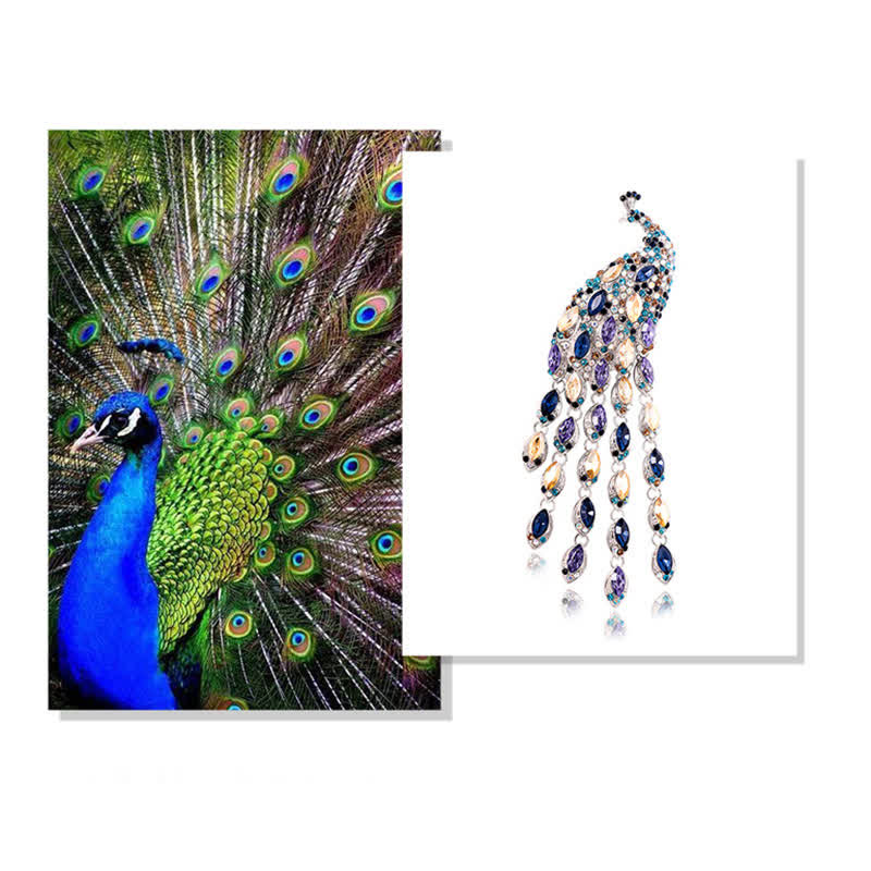 Broche à franges en forme de paon Grazioso pour femme