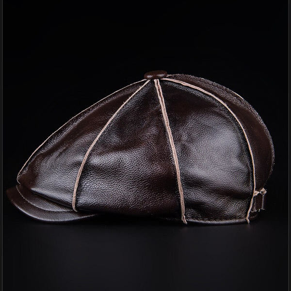Béret octogonal littéraire en cuir véritable - image 6
