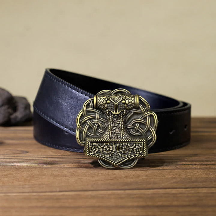 Ceinture en cuir à boucle marteau de Thor Viking DIY pour homme