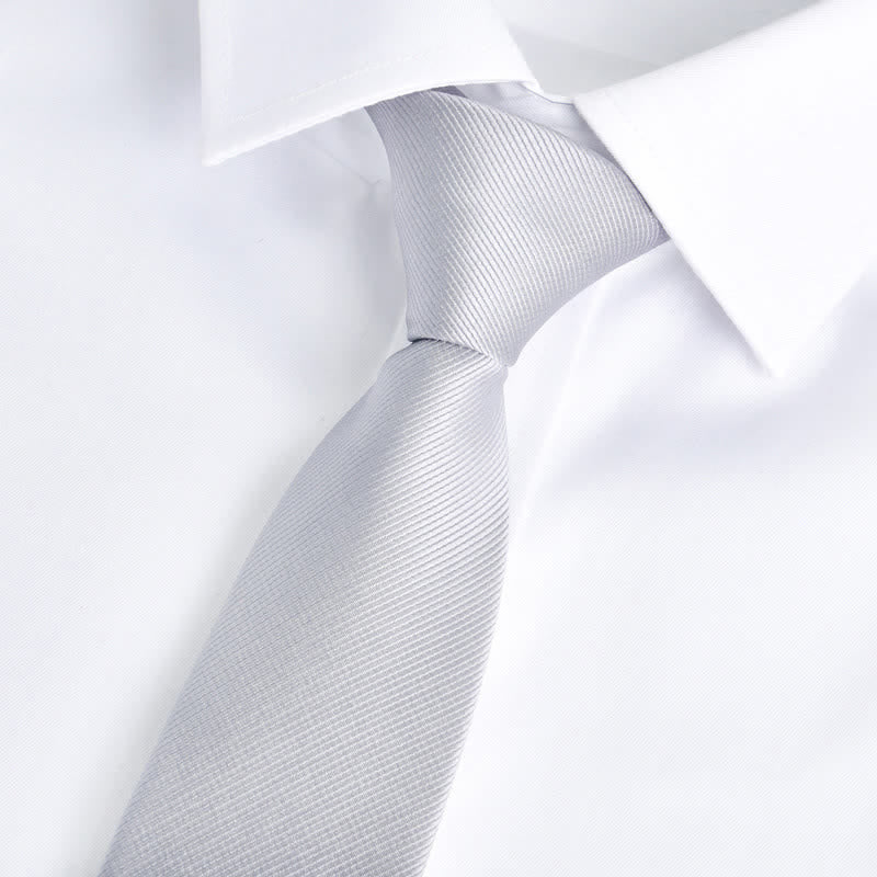 Cravate ajustable à fermeture éclair de couleur unie pour homme