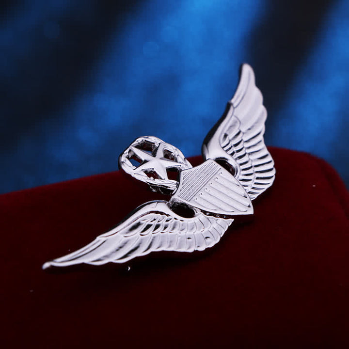 Broche d'insigne d'aile de pilote pour homme