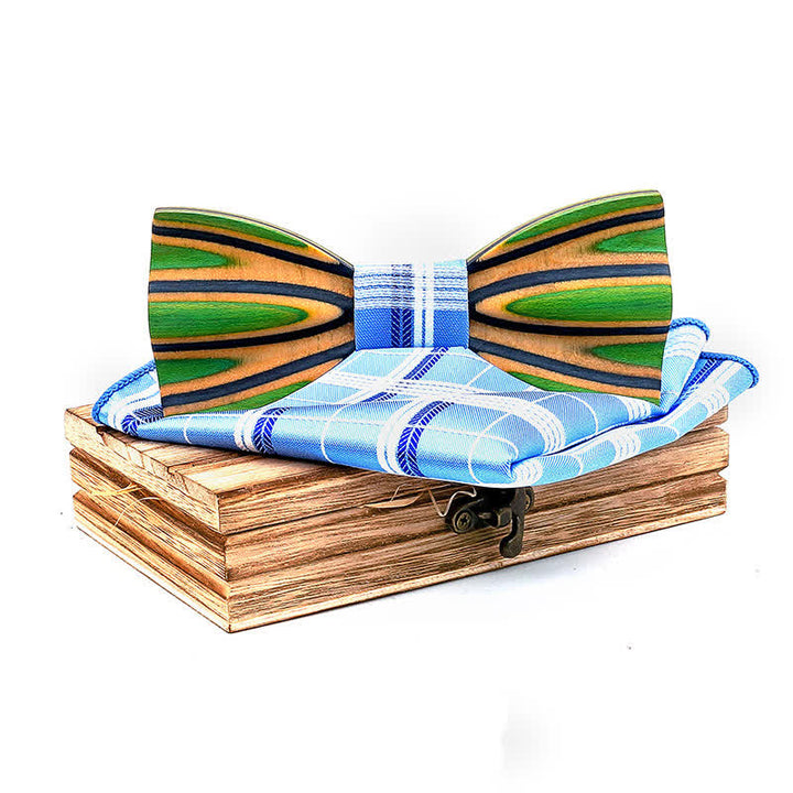 Lot de 2 nœuds papillon en bois éblouissants gravés au laser pour hommes