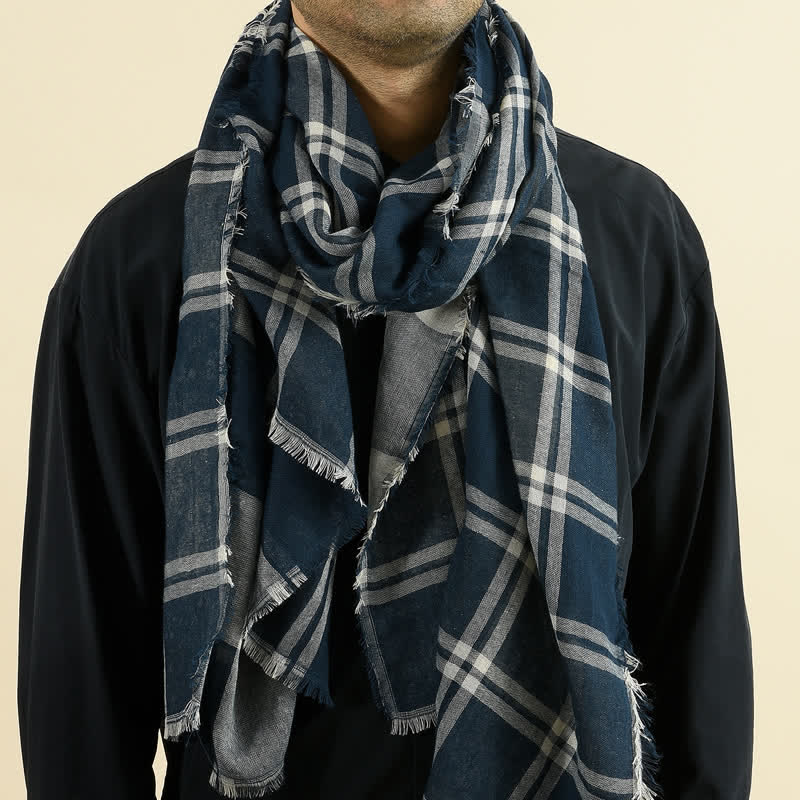 Écharpe à carreaux décontractée de style britannique pour hommes - image 2
