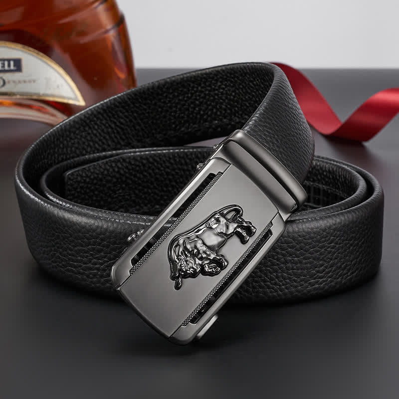 Ceinture en cuir à boucle automatique pour homme Fierce Cattle Bull