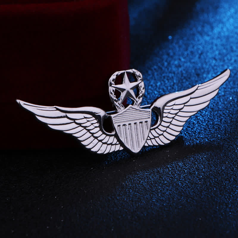 Broche d'insigne d'aile de pilote pour homme