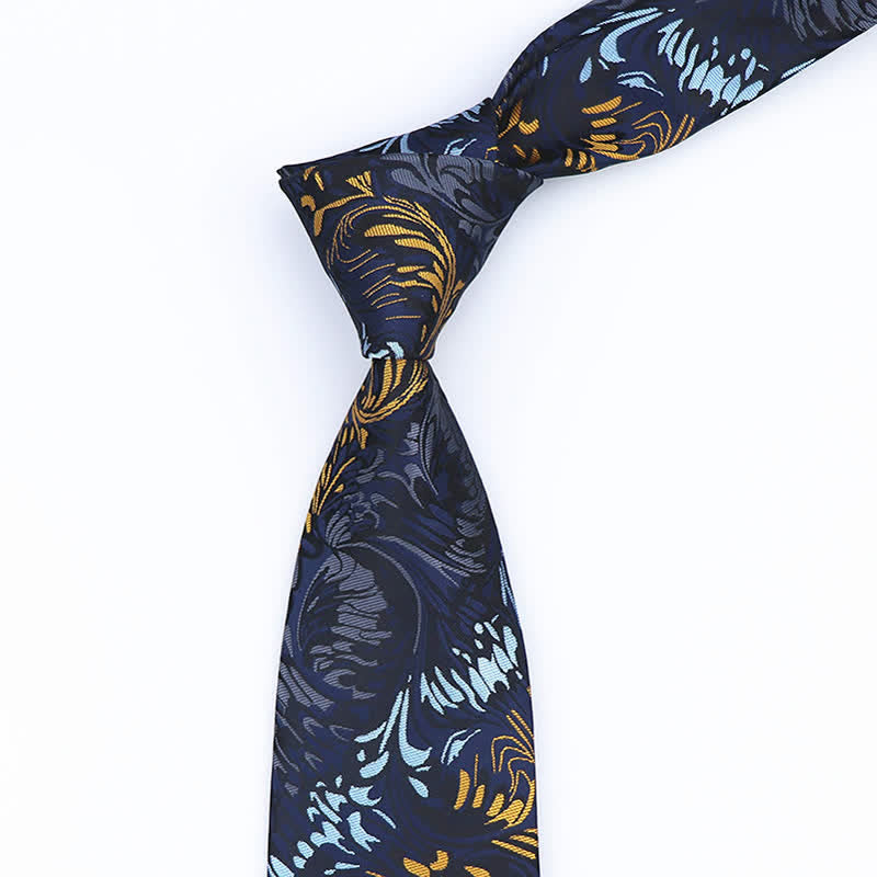 Cravate fantaisie à rayures et motifs cachemire pour homme