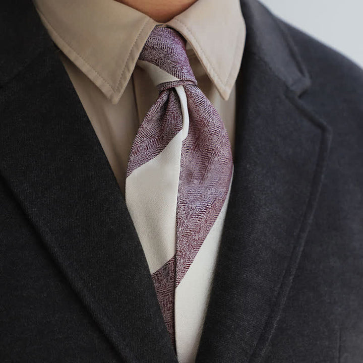 Cravate rayée à blocs de couleurs pour hommes