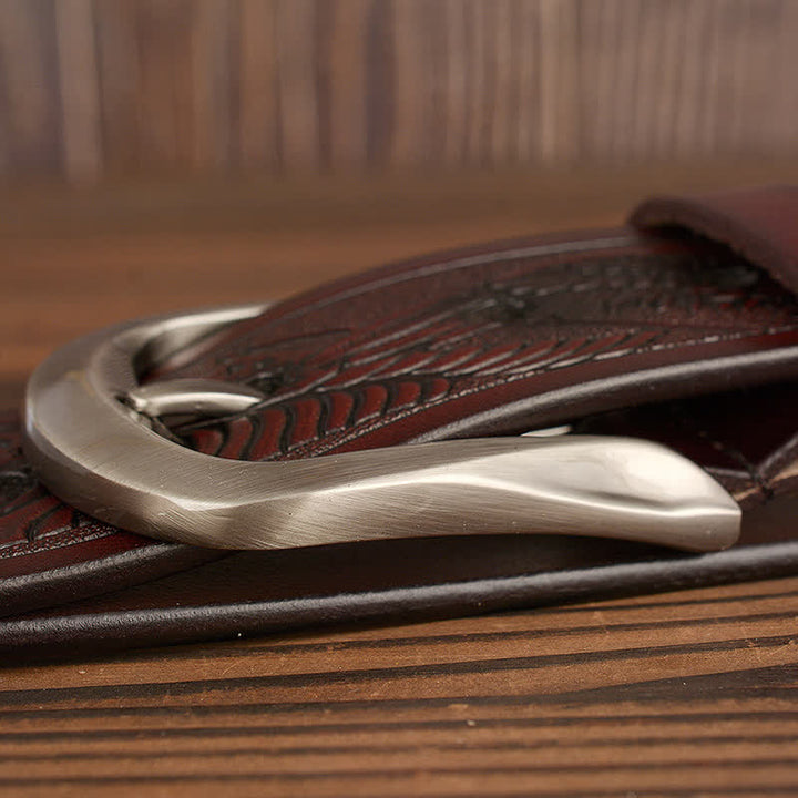 Ceinture en cuir à motif drapeau aigle en relief pour homme