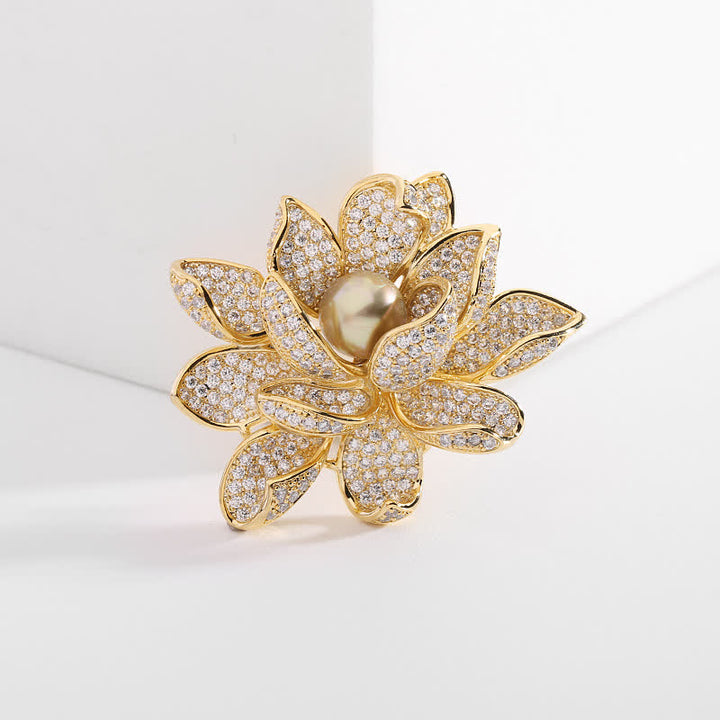 Broche Lotus en Perles Tridimensionnelles pour Femme