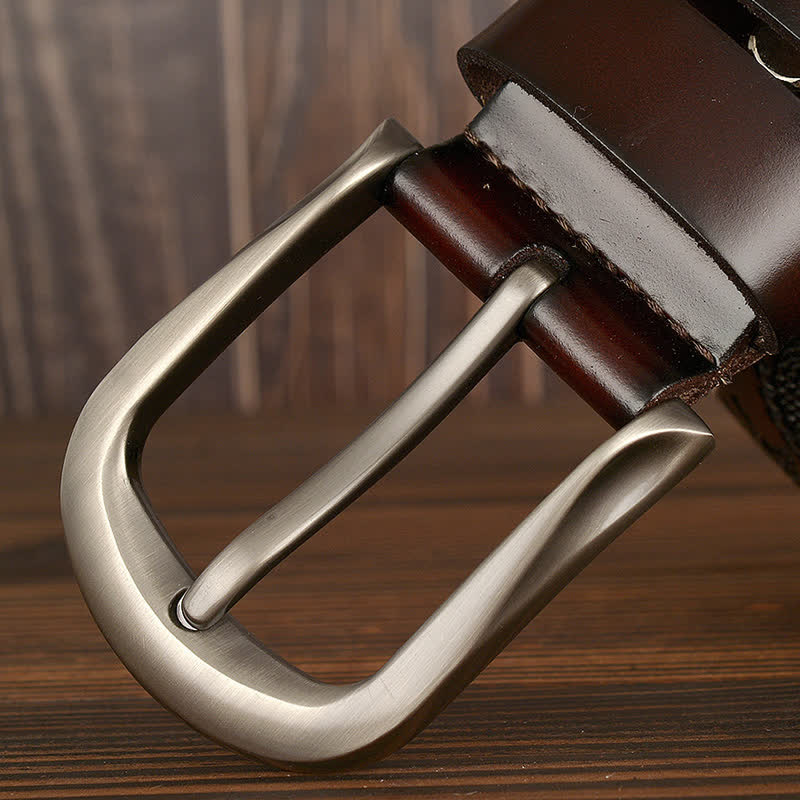Ceinture en cuir à motif drapeau aigle en relief pour homme