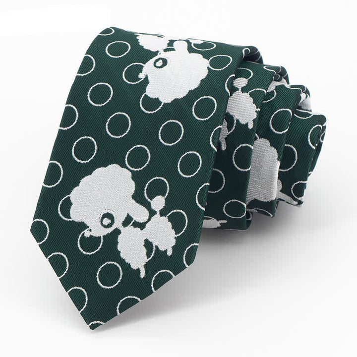 Cravate mouton verte et blanche pour homme
