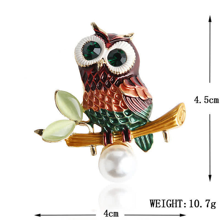 Jolie broche hibou colorée pour femme