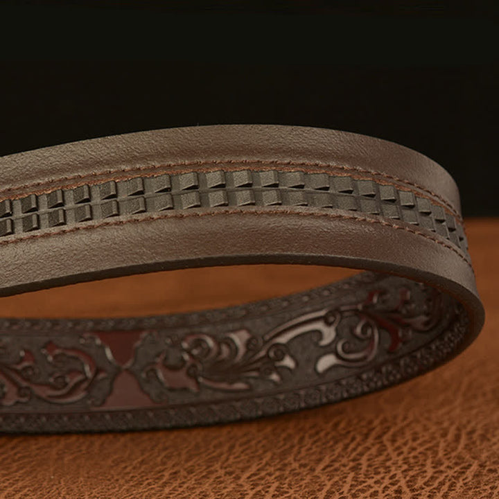 Ceinture en cuir véritable avec boucle aigle pour homme