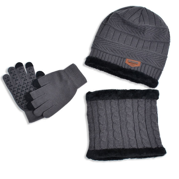 Ensemble bonnet, écharpe, gants tricotés pour adulte et enfant 3 pièces