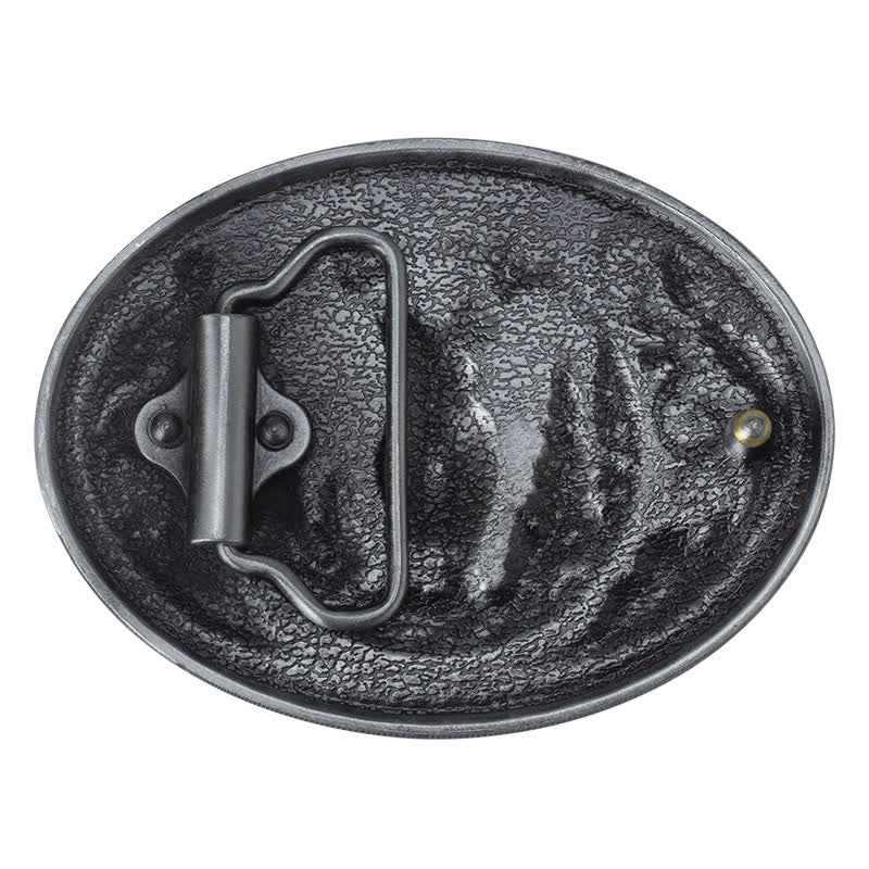 Ceinture en cuir à boucle drapeau américain pour homme avec motif de chasseur de cerfs