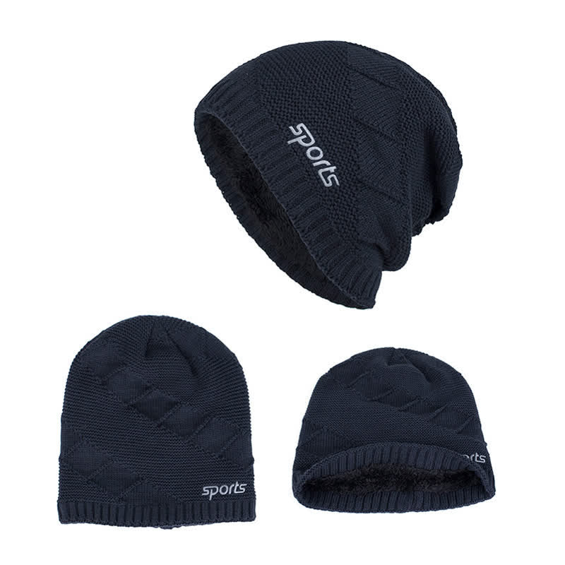 Bonnet tricoté décontracté d'hiver de couleur unie