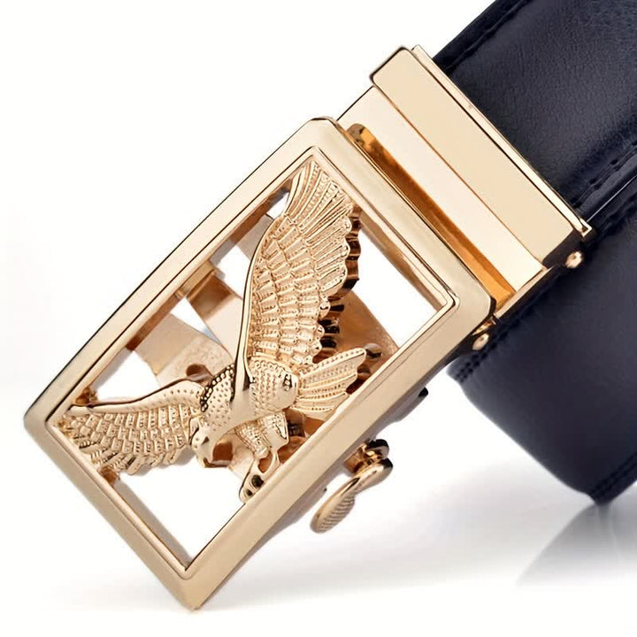 Ceinture en cuir pour homme avec décor d'aigle volant creux