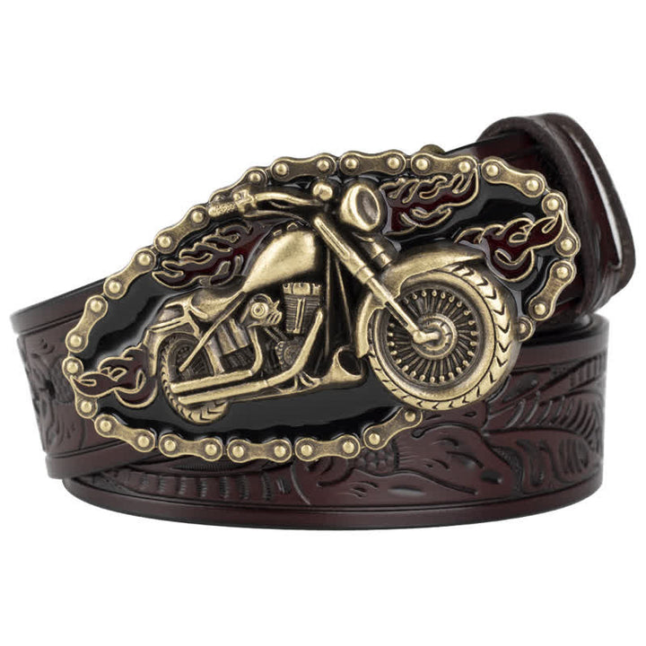 Ceinture en cuir style motard punk rock pour homme