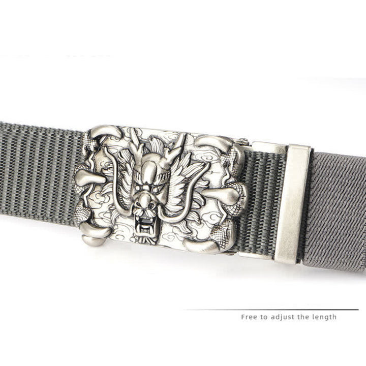 Ceinture décontractée en nylon à motif dragon pour homme