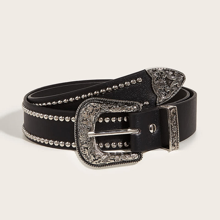 Superbe ceinture en cuir à rivets style punk pour femme