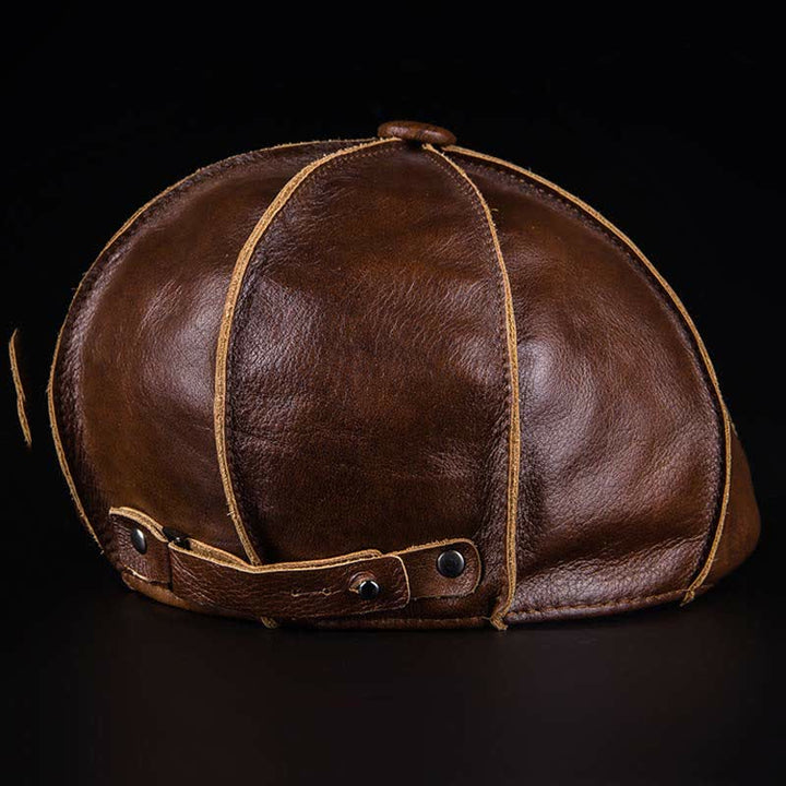 Béret octogonal littéraire en cuir véritable - image 3