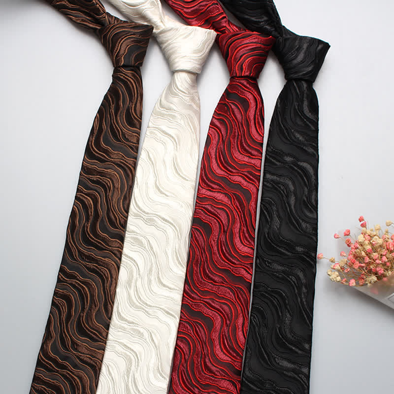 Cravate à rayures pour homme avec motif vague exotique - image 0