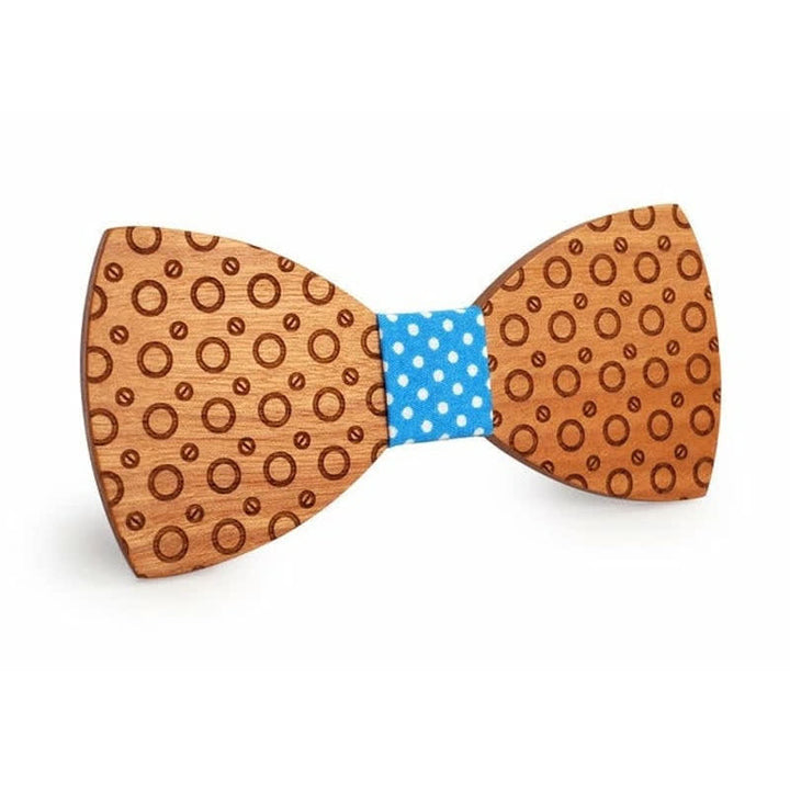 Nœud papillon en bois à pois pour homme