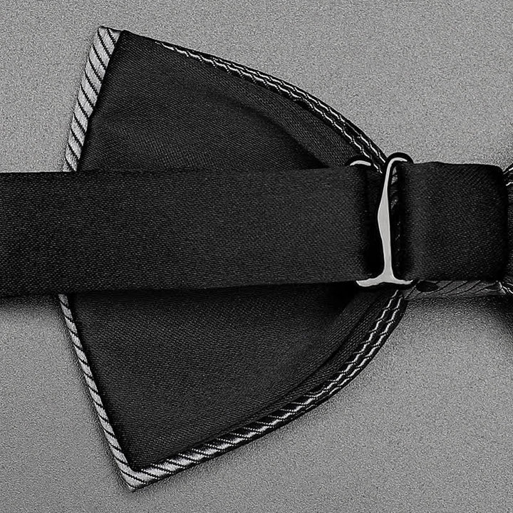 Nœud papillon classique à pois gris pour homme