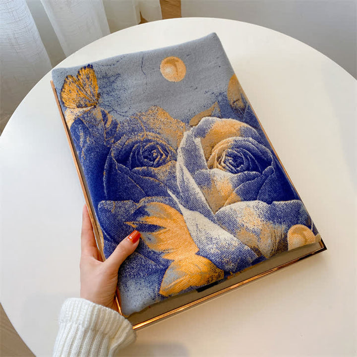 Écharpe épaisse à motif de peinture à l'huile pour femme avec magnifique scène