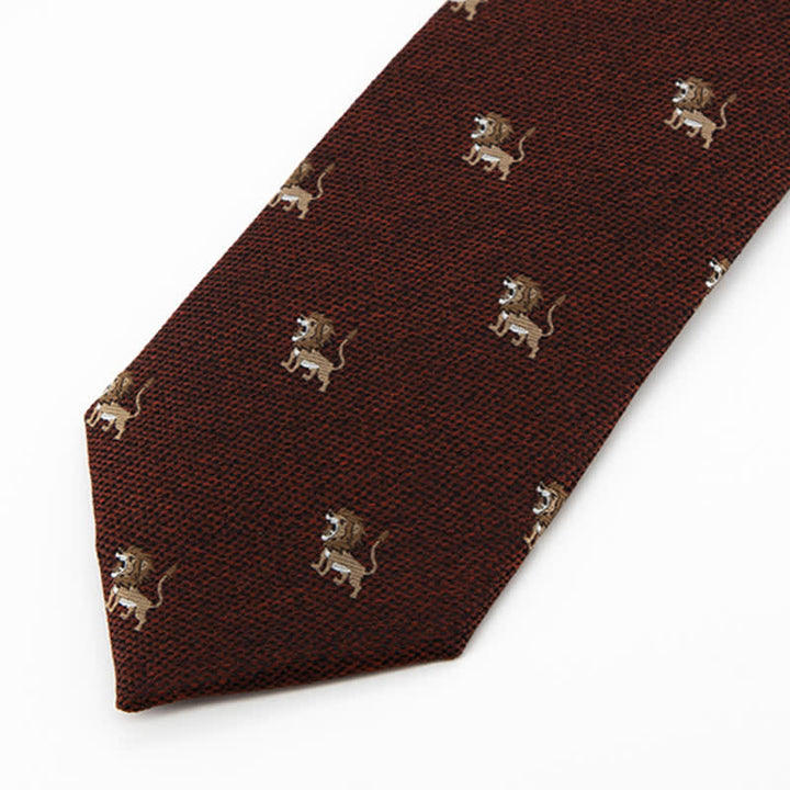 Cravate pour homme avec motif de lion chasseur d'animaux de dessin animé