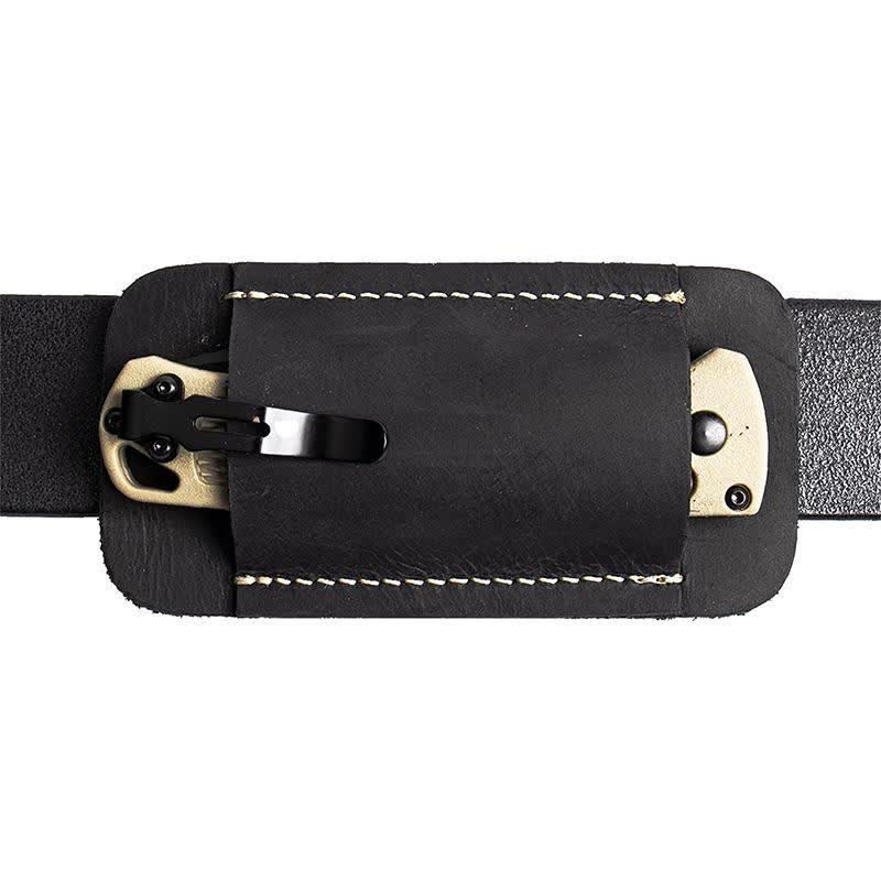 Sac ceinture ouvert à fond en cuir à transport horizontal