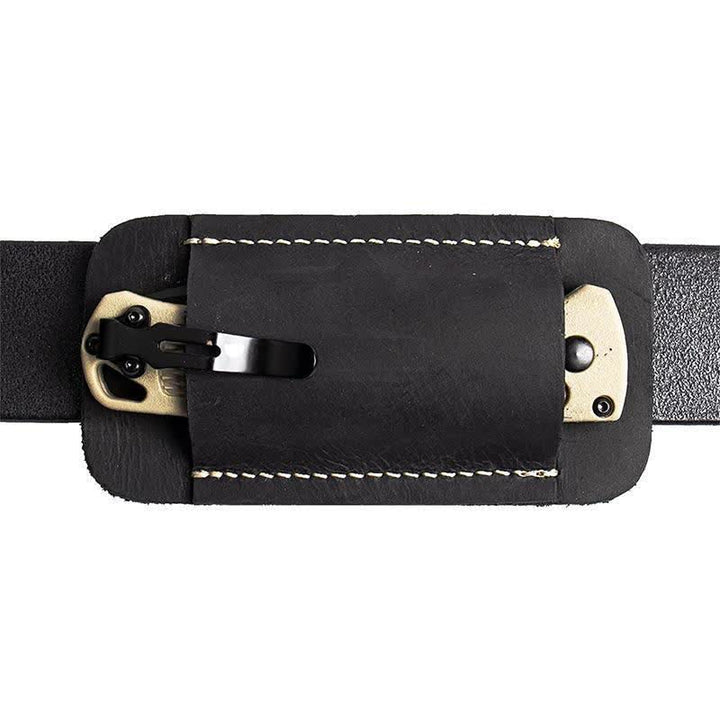 Sac ceinture ouvert à fond en cuir à transport horizontal