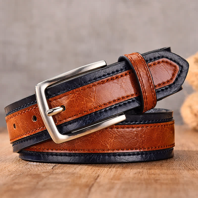 Ceinture décorative en cuir à motif floral rétro pour homme
