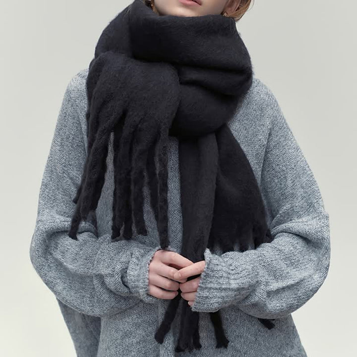 Écharpe épaisse et douce de couleur unie pour femme