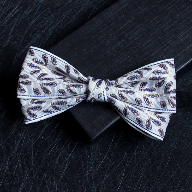 Nœud papillon double épaisseur à motif abstrait pour homme