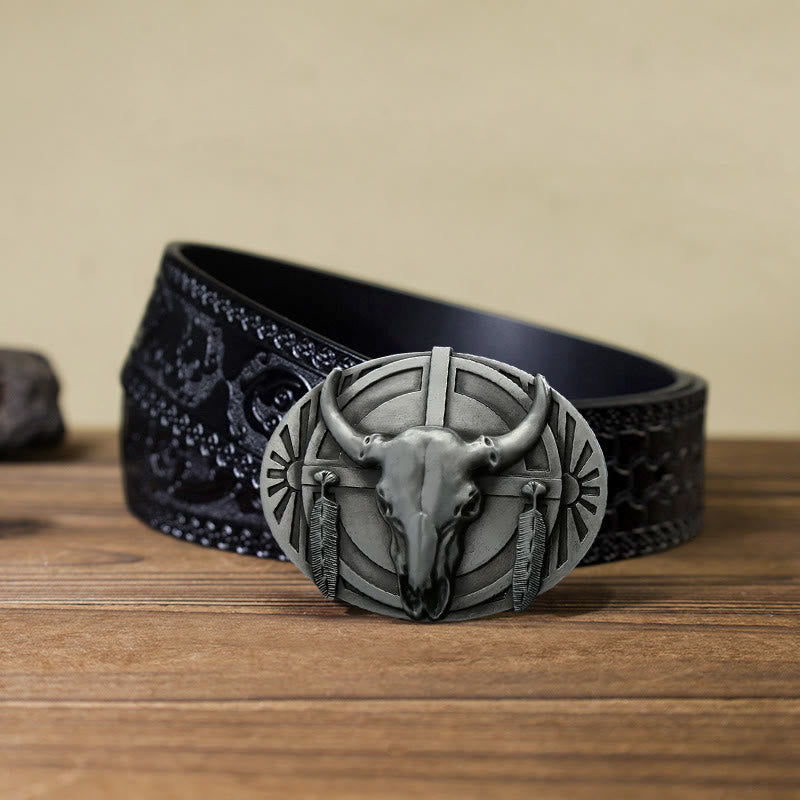Ceinture en cuir à boucle DIY pour homme